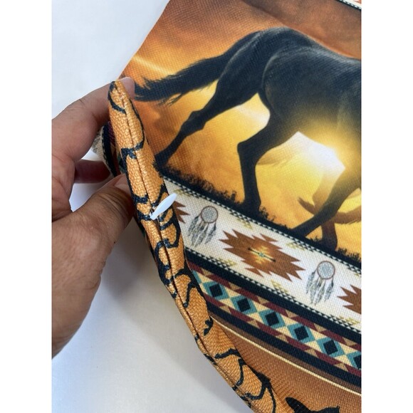 Pair NEW Pillow Covers  Aztec Native Horses Western  17x17 Zip Closure. Colorful - Picture 4 of 8